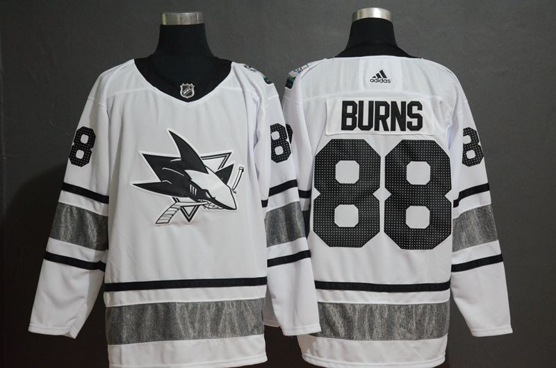 Men San Jose Sharks #88 Burns White 2019 All Star NHL Jerseys